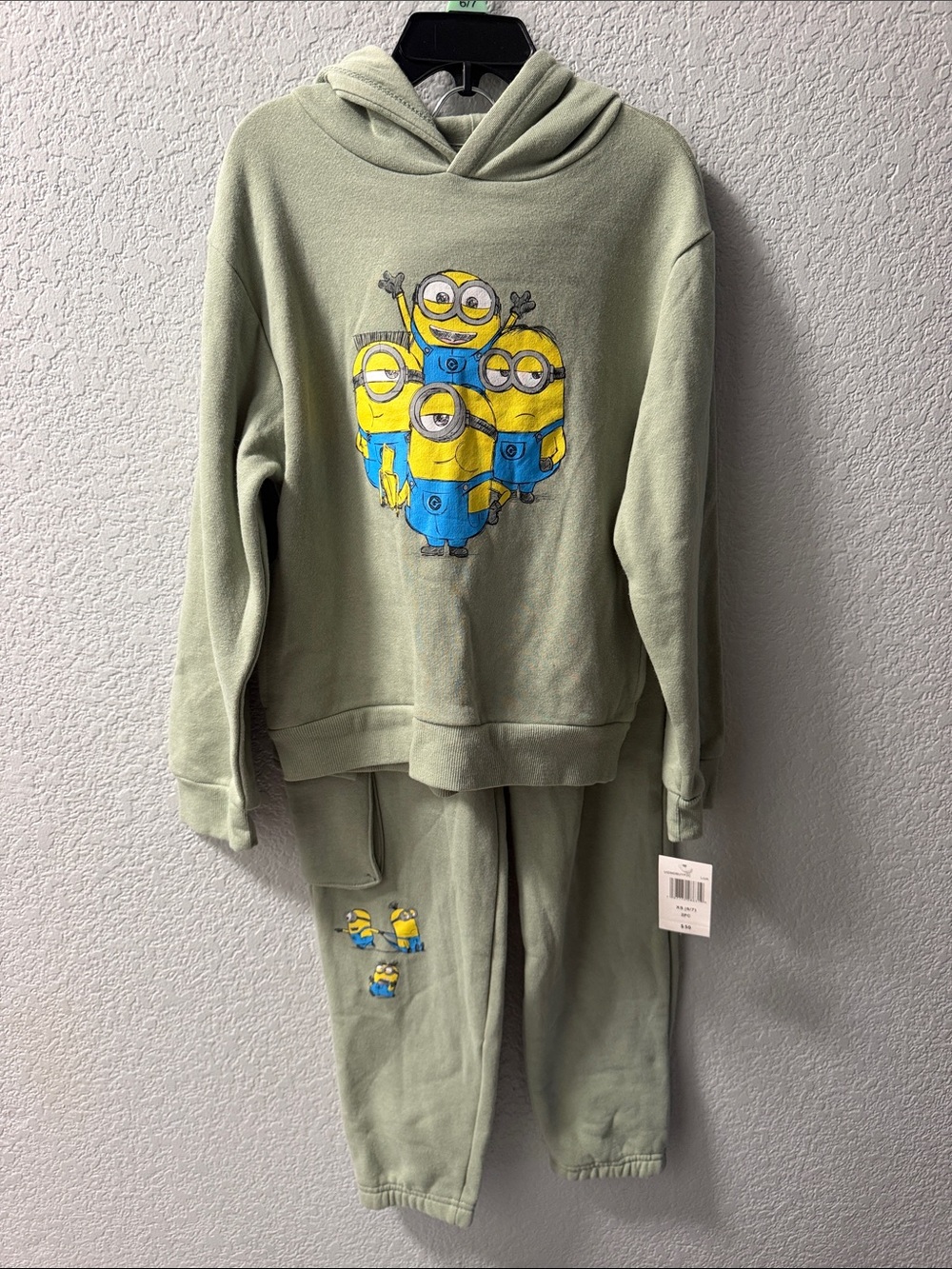 Kids' Minions Green Fleece Pajama Set with Hoodie